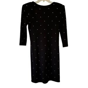 Vintage Black and Gold Grommet Polka Dot Knee-Length Dress Sz Small